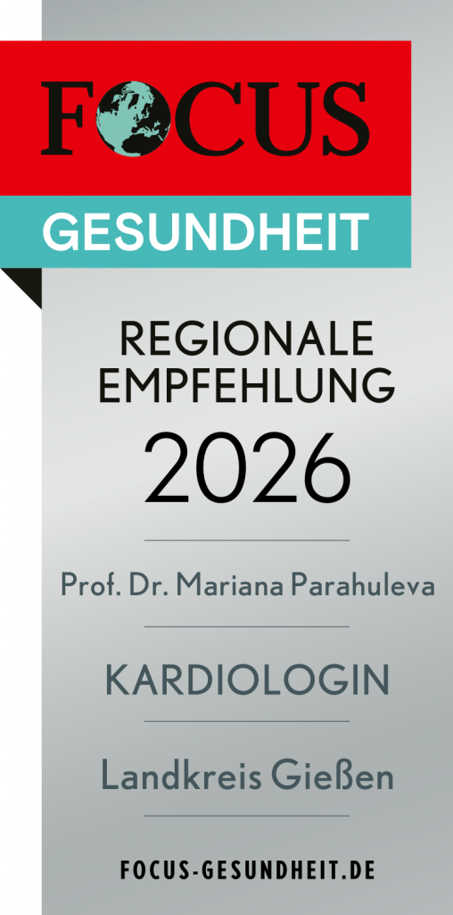 Focus Gesundheit Siegel 2026 – Regionale Empfehlung Kardiologie für Prof. Dr. Parahuleva im Landkreis Gießen